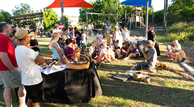 fire making at community event in rockhamptons best suburb edenbrook estate