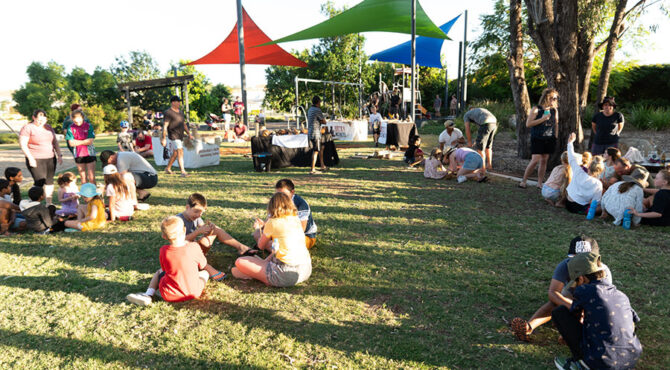 group of edenbrook residents at community event in parkhurst rockhampton