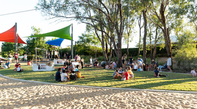 group of edenbrook residents at community event in parkhurst rockhampton